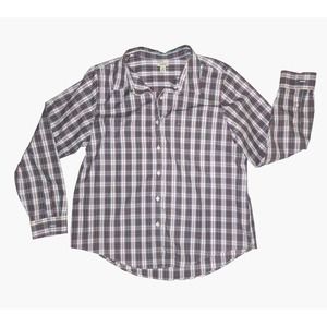 LL Bean Long Sleeve Button Shirt Mens XL Flannel Plaid Red White Green Christmas